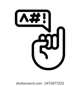 swearing line icon illustration vector graphic. Simple element illustration vector graphic, suitable for app, websites, and presentations isolated on white background