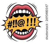 Swearing words speech bubble vector isolated white background