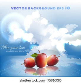 sweat apples and clouds