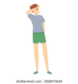 Sweat boy icon cartoon vector. Hot sun heat. Summer kid