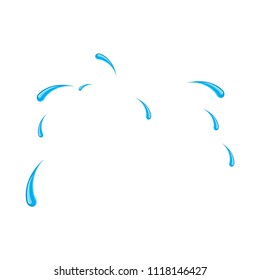 Sweat Drops For Comic Book Character Vector Design Isolated On White