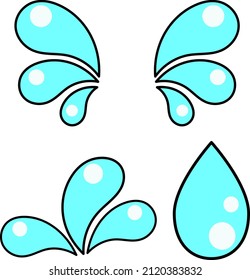 sweat drops for comic book character vector design isolated on white
