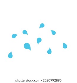 gotas de suor para design vetorial de personagem de quadrinhos isolado no branco