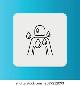 Sweat icon. Editable stroke. Vector illustration