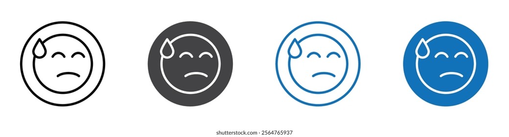 Sweat icon flat editable icon mark set.