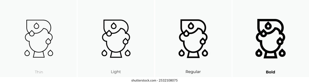 sweat icon. Thin, Light Regular And Bold style design isolated on white background