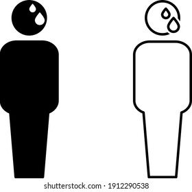 Icono de sudor , ilustración vectorial