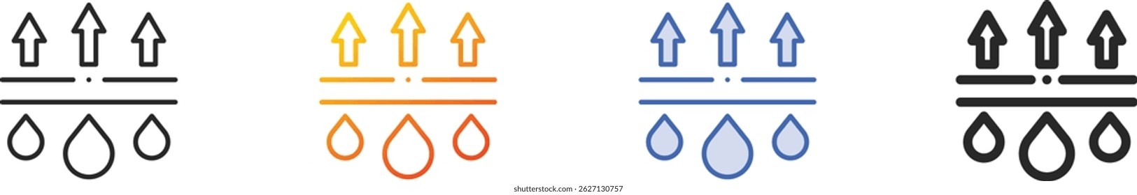 sweat icon.Thin Linear, Gradient, Blue Stroke and bold Style Design Isolated On White Background