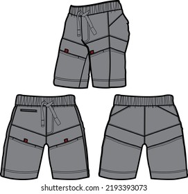  Sweat jogger pants with an elasticated drawstring waist in a relaxed style. Men's casual wear. Vector technical sketch.