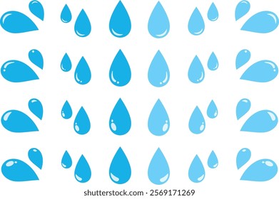 Sweat mark, water drop mark, illustration set