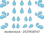 Sweat mark, water drop, tear illustration set