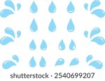 Sweat mark, water drop, tear illustration set