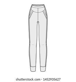 Sweat pants fashion flat sketch template