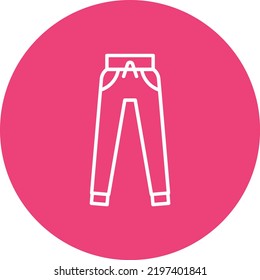 Imagen vectorial de icono de círculo de línea de Sweat Pants. También se puede usar para aplicaciones web, aplicaciones móviles y medios impresos.