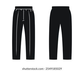 Sweat pants with wide elastic band, wardrobe, black silhouette