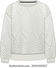 Sweat shirt, jacquard knit fabric.