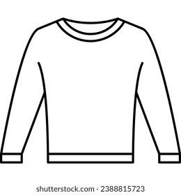 Sweat shirt, thin line web icon. Outline icon. Simple vector illustration.