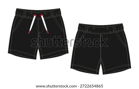 Sweat shorts pant vector illustration black color template for baby boys
