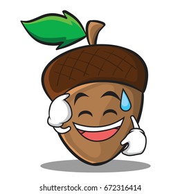 Sweat smile acorn cartoon character style