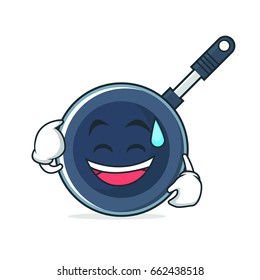 Sweat smile frying pan vector illustration
