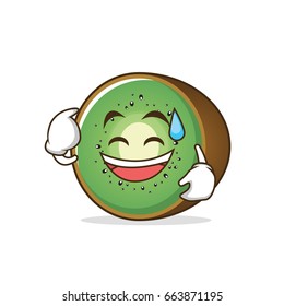 Sweat smile kiwi fruit character cartoon vector illustration