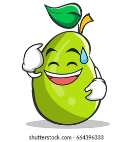 Sweat smile mango fruit character cartoon vector illustration