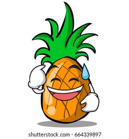 Sweat smile pineapple cartoon character collection vector illustration