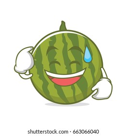 Sweat smile watermelon character cartoon style vector art