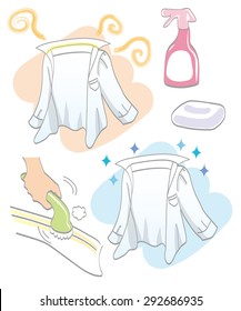 Sweat stains on collar, Shirt collar cleaner, soap and brush 