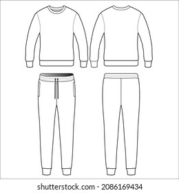 Sweat suit top and bottom template