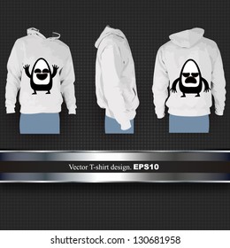 sweat t shirt with a cartoon. vector design