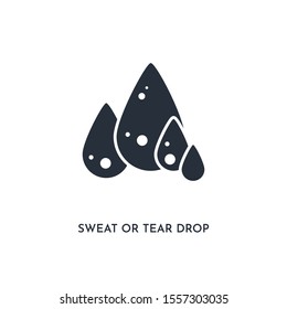 sweat or tear drop icon. simple element illustration. isolated trendy filled sweat or tear drop icon on white background. can be used for web, mobile, ui.