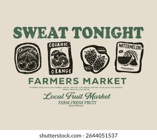 Sweat tonight. Fruit stall. Sweet watermelon t shirt artwork. Fresh watermelon fruit print. Eat more fruit. Watermelon fruit club print design. Tropical sweetness artwork.