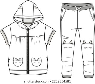 CONJUNTO DE FRASCOS SUPERIORES Y SUAVES PARA NIÑOS CON VECTOR DE DISEÑO PLANO DE MODA