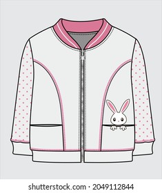 SWEAT TOP WITH FRONT ZIPPER FOR GIRLS