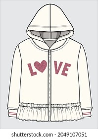 SWEAT TOP WITH LOVE EMBROIDERY