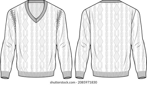 SWEAT TOPS SWEATER WINTER WEAR VECTOR FLAT SKETCH UNISEX WEAR