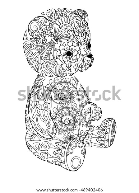 Sweat Zentangle Teddy Bear Doodle Page Stock Vector (Royalty Free ...