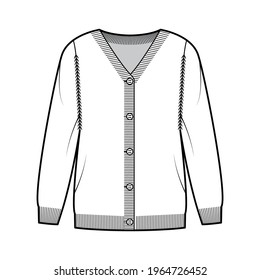 Sweater Cardigan Technical Fashion Illustration V Stock Vector (Royalty ...