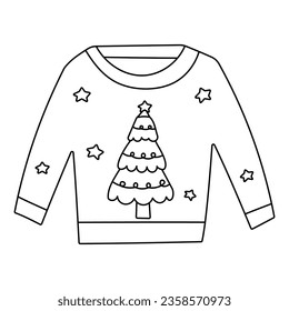 sweater christmas clothes style warm line doodle