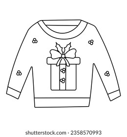 sweater christmas clothes style warm line doodle