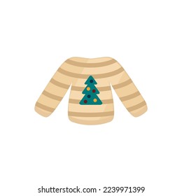 Sweater with Christmas tree on white background