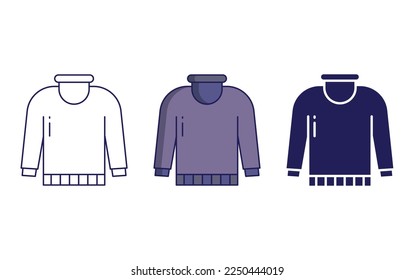 Ilustración vectorial del icono de la tela sudadera