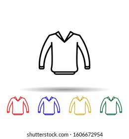 Sweater clothes man multi color style icon. Simple thin line, outline vector of clothes icons for ui and ux, website or mobile application