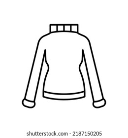 Sweater Clothes Vector Icon Outline Black. EPS 10. Womens Raglan Illustration... Flat Outline Sign.. Shop Online Concept. Females Item Of Clothing.... Apparel Store Symbol. Isolated On White