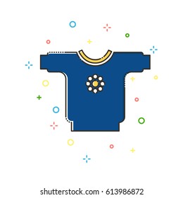 Sweater color thin line icon on white background. Linear symbols.