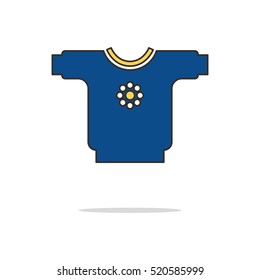 Sweater color thin line icon.Vector illustration