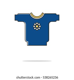 Sweater color thin line icon.Vector illustration