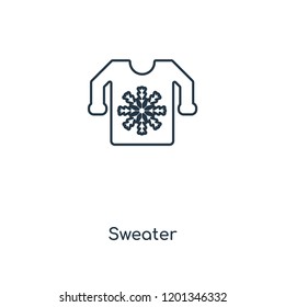 Sweater concept line icon. Linear Sweater concept outline symbol design. This simple element illustration can be used for web and mobile UI/UX.