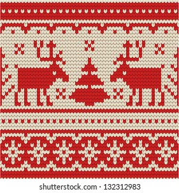 Sweater with deer, seamless pattern